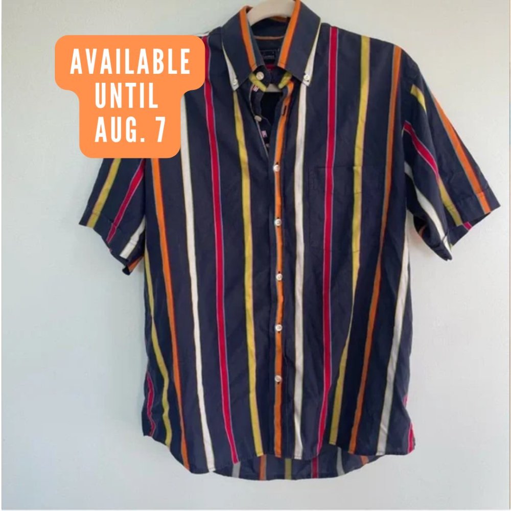 Vintage CLAUDIO CAMPIONE Men’s Striped Button-up Shirt EUC